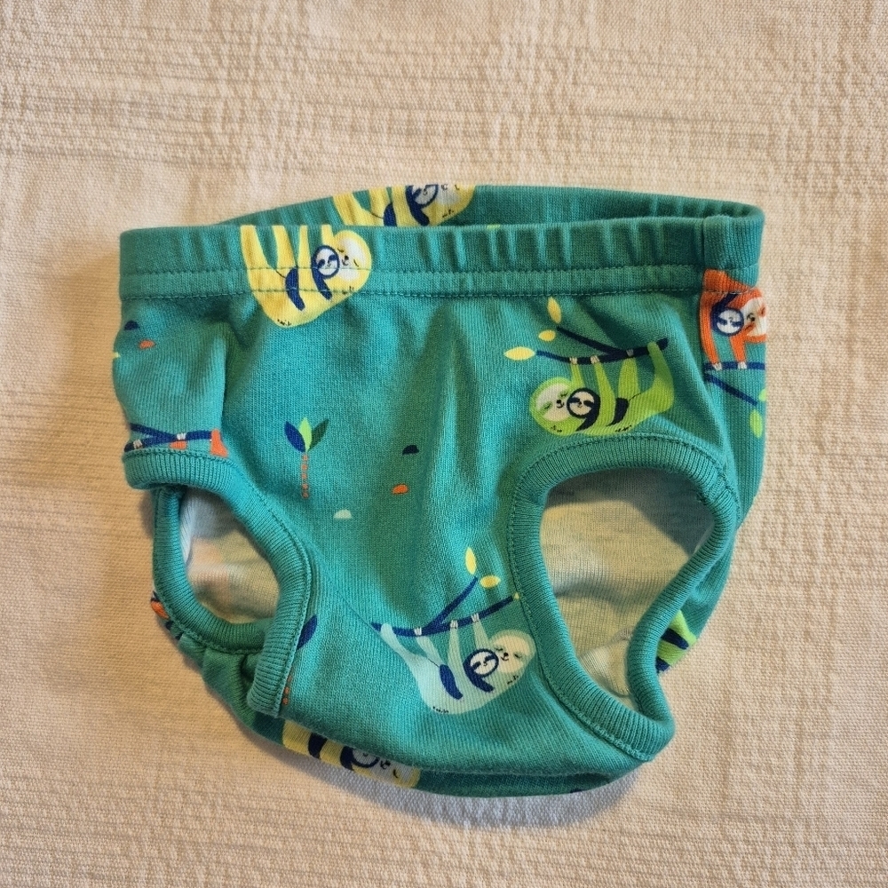 Hanna Andersson girls size 50 or 0-3 months green sloth diaper cover EUC